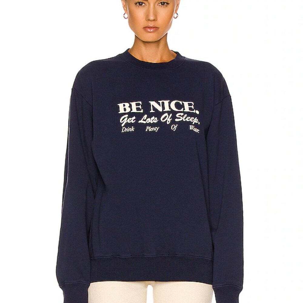 Sporty and Rich Crewneck Sweater – Navy Size Large